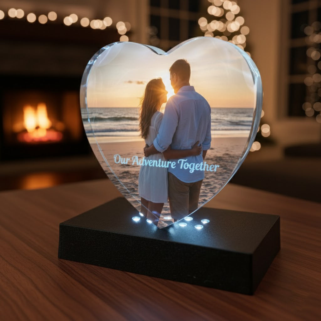 Crystal with LED - Heart Shape